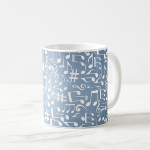 Taza De Café Tonos Azules Ahumados Oscuros a Claros Notas Music
