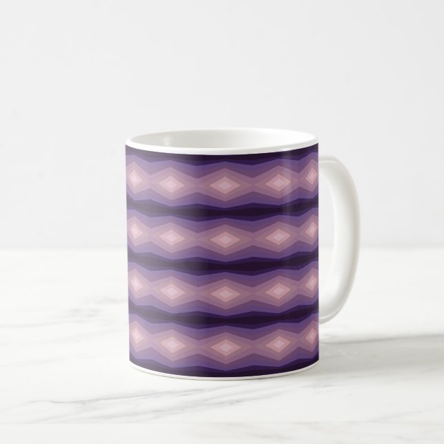 Taza De Café Tonos De Arte Geométrico Púrpura Abstracto (Anverso derecho)