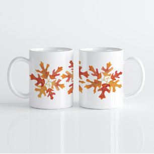Taza De Café Tonos de hojas de roble Naranja