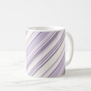 Taza De Café Tonos de lavanda Suaves rayas de marfil