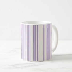 Taza De Café Tonos de lavanda Suaves rayas de marfil