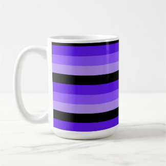 Taza De Café Tonos de rayas moradas con negro