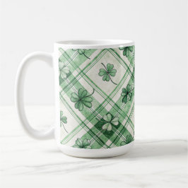 Taza De Café Tonos de verde tréboles celtas irlandeses