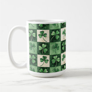 Taza De Café Tonos de verde tréboles celtas irlandeses