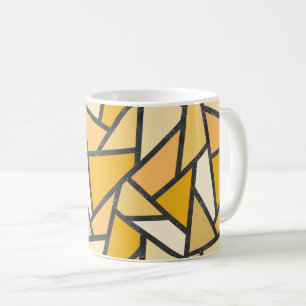 Taza De Café Tonos de vidrio manchado amarillo