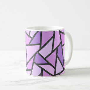 Taza De Café Tonos de vidrio manchado de lilas