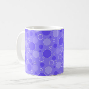 Taza De Café Tonos púrpura lila con lunares en retro sesentas