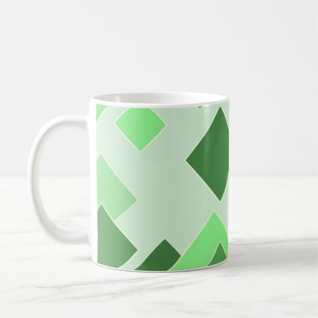 Taza De Café Tonos verdes abstractos - Pillo de énfasis de patr (Izquierda)