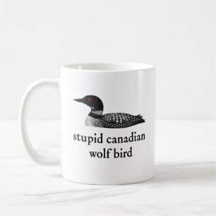 Taza De Café Tonta Romántica de Hockey sobre Pájaros Lobos Cana