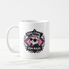 Taza De Café Too Cool For Rules – Modern Streetwear Cat Mug