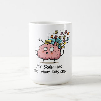 Taza De Café Too Many Tabs Open – Funny Brain T-Shirt