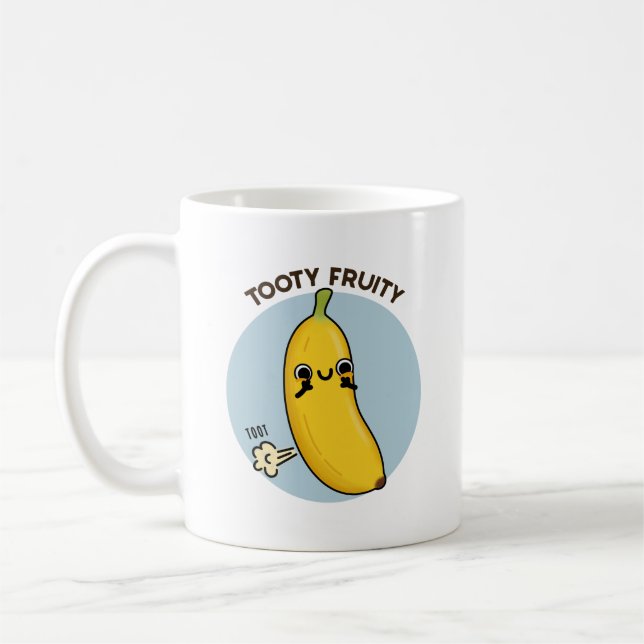 Taza De Café Tooty Fruity Funny Banana Fruit Pun (Izquierda)