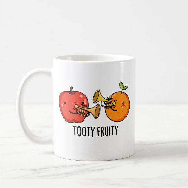 Taza De Café Tooty Fruity Funny Fruit Músico Pun (Izquierda)