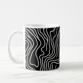 Taza De Café Topographic Line Art in Black 🗺️