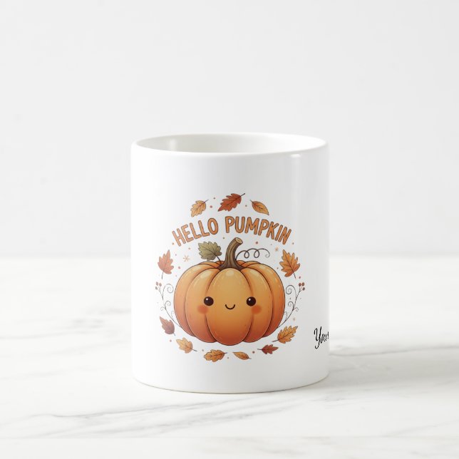 Taza De Café Toque de café de calabaza de saludo personalizado (Centro)