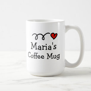 Taza De Café Toque de café personalizado con nombre y corazón