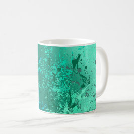 Taza De Café Torbellino de menta Arte abstracto de salpicaduras