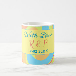 TAZA DE CAFÉ TORBELLINO DE PASTEL RETRO AGREGAR NOMBRE LETRA FE