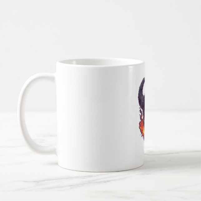 Taza De Café Tormenta de Fuego de Cráneo de Demonio (Izquierda)