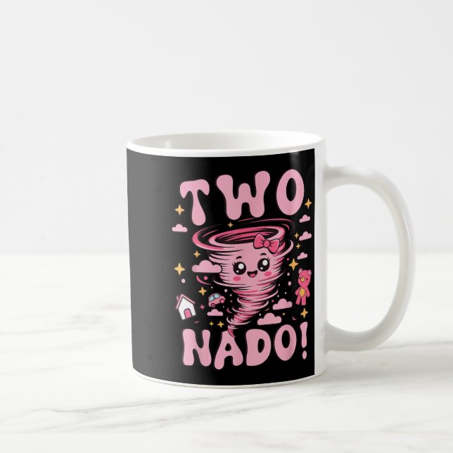 Taza De Café Tornado 2 Year Old Girl Birthday Two Nado 2nd Bday (Derecha)