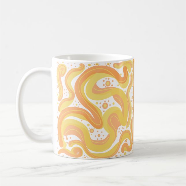 Taza De Café Tornillos naranjas Y Amarillos Con Puntos (Izquierda)