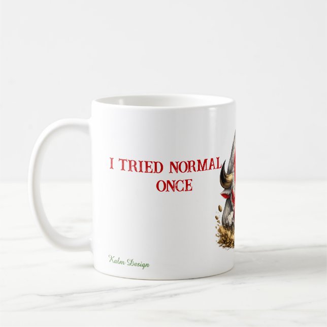 Taza De Café Toro Rojo y Blanco  (Izquierda)
