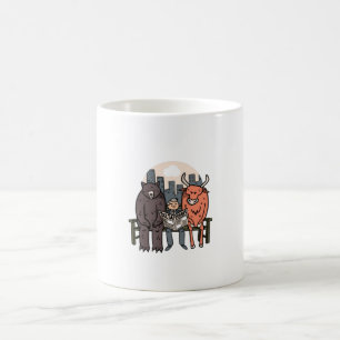 Taza De Café Toro Y Oso - Gracioso Cripto/Existencias