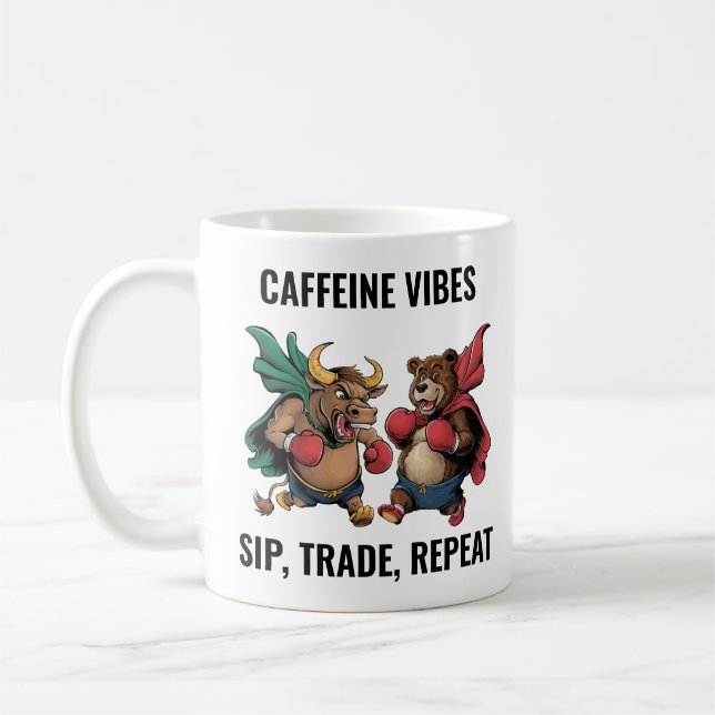 Taza De Café Toro y oso personalizado (Izquierda)