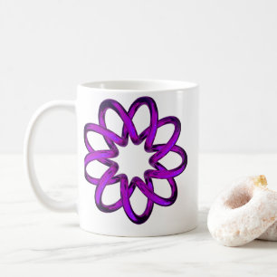 Taza De Café Toroide Morado Neon Sobre Fondo Negro