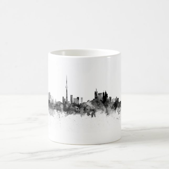 Taza De Café Toronto Canada Skyline Black White (Centro)