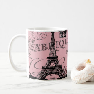 Taza De Café torre de eiffel de parís vintage rosa romántico