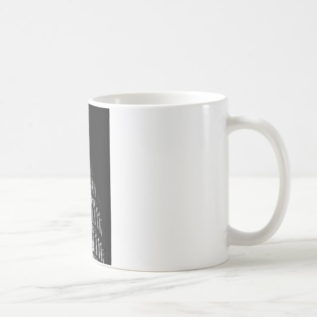 Taza De Café Torre de Pisa Italia de inclinación blanca negra (Derecha)