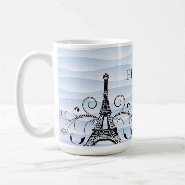 Taza De Café Torre Eiffel Azul Café Furioso Mug (Izquierda)