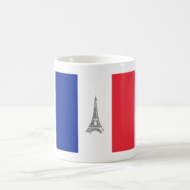 Taza De Café Torre Eiffel Bandera Francesa Mug Temático (Centro)