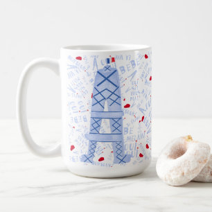 Taza De Café Torre Eiffel Bonita Francesa Oui Oui Bonjour  