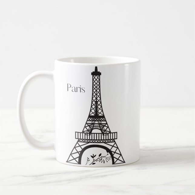 Taza De Café Torre Eiffel Bonjour Paris Mug (Izquierda)