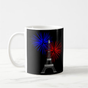 Taza De Café Torre Eiffel con fuegos artificiales
