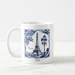 Taza De Café Torre Eiffel de París Delft Azul