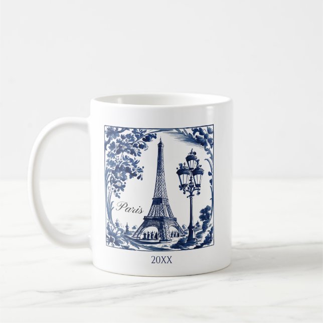 Taza De Café Torre Eiffel de París Delft Azul (Izquierda)