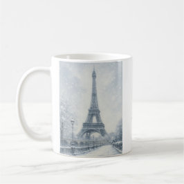 Taza De Café Torre Eiffel de París en invierno