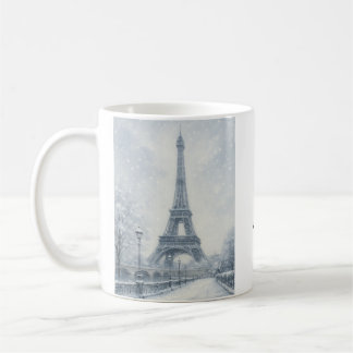 Taza De Café Torre Eiffel de París en invierno