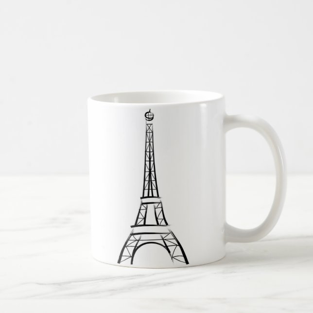 Taza De Café Torre Eiffel de pincel (Derecha)