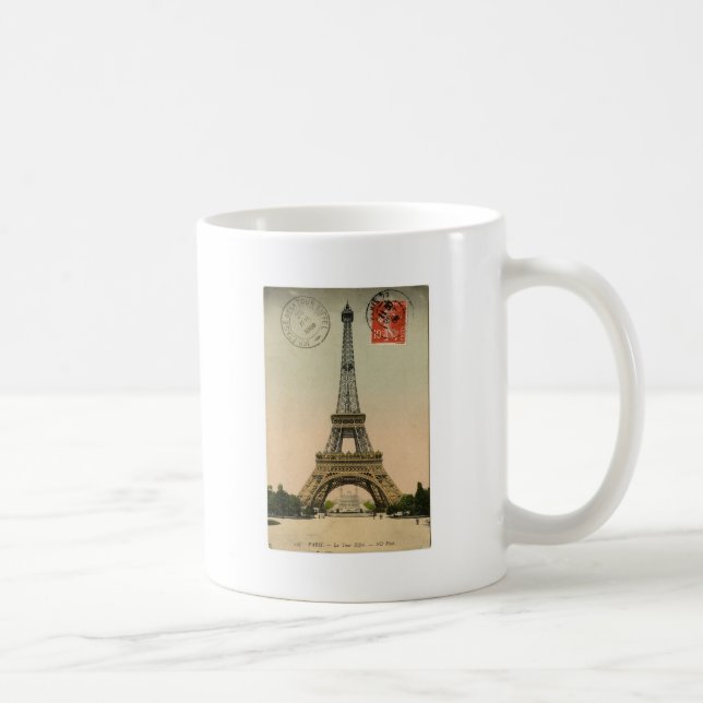 Taza De Café Torre Eiffel del vintage (Derecha)