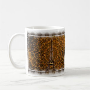 Taza De Café Torre Eiffel Dorada