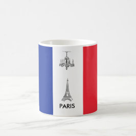 Taza De Café Torre Eiffel París, Francia Bandera Francesa Café 