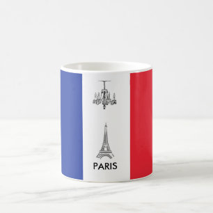 Taza De Café Torre Eiffel París, Francia Bandera Francesa Café 