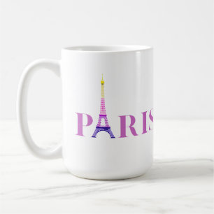 Taza De Café Torre Eiffel-París-Vibrante y Colorido-