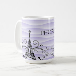 Taza De Café Torre Eiffel Púrpura Furiosa Café Mug
