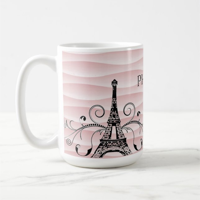 Taza De Café Torre Eiffel Rosa Flourie Coffee Mug (Izquierda)
