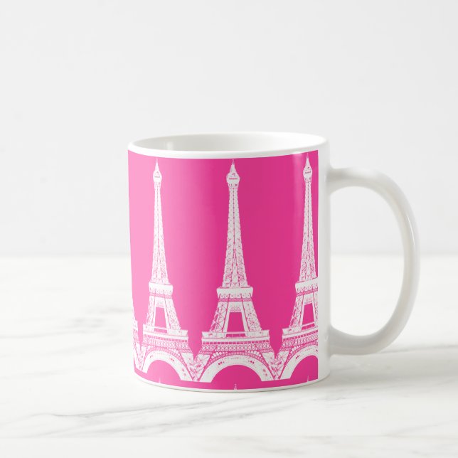 Taza De Café Torres Eiffel Rosado-n-Blancas calientes (Derecha)